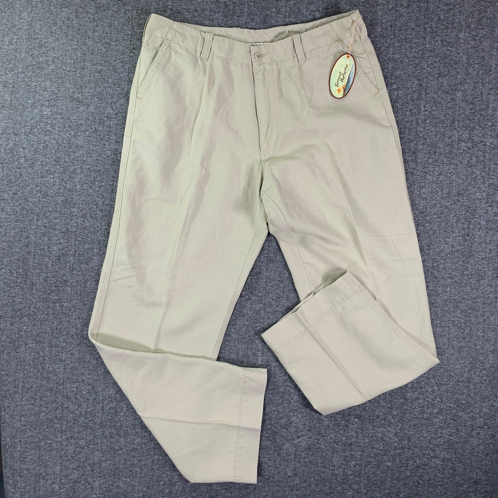 Tommy Bahama Pants Men 38x33 Beige Linen Relax Nomad Twill Trousers Casual NEW - Picture 1 of 12